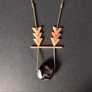 Papaya Aventurine & Black Agate Necklace